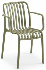 Műanyag szék TREGO karfával, zöld