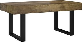 vidaXL sötétbarna és fekete MDF és vas dohányzóasztal 90x45x40 cm