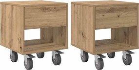 vidaXL Éjjeli asztal 2 pcs Artisan tölgy 40,5 x 40 x 48 cm Faanyag