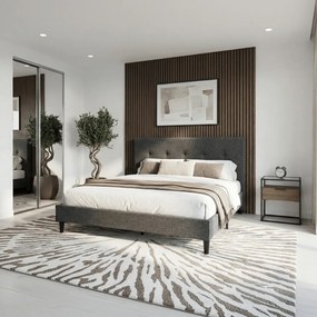 Kárpitozott franciaágykeret szürke szövet – BED-M180