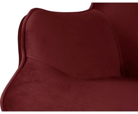 Piros bársony fotel lábtartóval Niko – Ropez