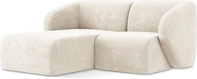 Bézs zsenília sarokkanapé (bal oldali-heverő résszel) Lani – Makamii