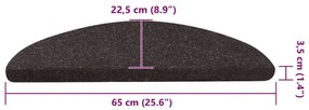 20 db fekete öntapadó lépcsőszőnyeg 65 x 22,5 x 3,5 cm