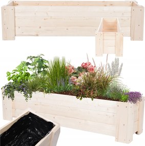 Virágágyás fa virágláda nagy terasz erkély 30x120x30 Fólia