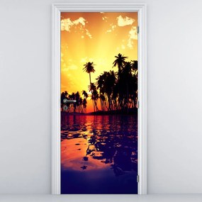 Fotótapéta ajtóra - Sziget naplementekor (95x205cm)