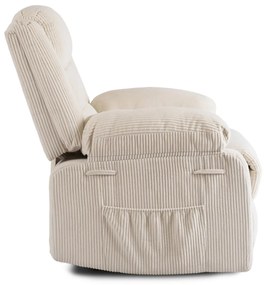 Relaxfotel Bézs Kordbársony Kárpittal. Arturo