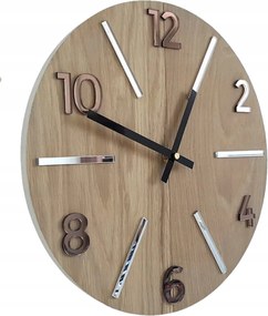 Falióra Fa Tölgy Akril Aksel Wood Brown Mirror Kerek