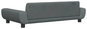 sötétszürke bársony gyerekkanapé 100 x 45 x 33 cm