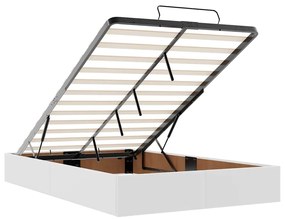 Ottomán ágykeret matrac nélkül fehér 120x200 cm műbőr