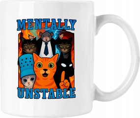 Bögre mentaly unstable macska mém vicc fehér 330ml