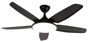Mennyezeti ventilátor fekete 130 cm LED-del, fényerőszabályzóval és távirányítóval - Vifte