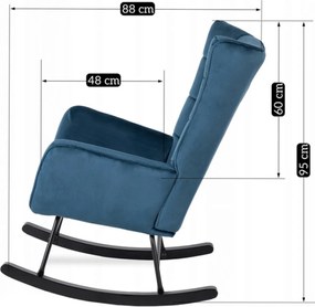 Hintafotel sötétkék bársony kárpittal – JACKSON