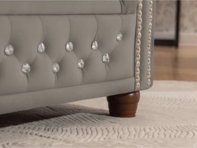 Szürke bársony kinyitható sarokkanapé (bal oldali-L alakú) York Blik – Ropez