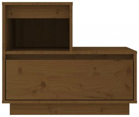 2 db mézbarna tömör fenyőfa éjjeliszekrény 60 x 34 x 51 cm
