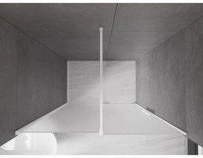 Mexen Velar, tolózuhanyajtó nyitáshoz 140 cm, 8 mm-es matt üveg, fehér matt, 871-140-000-31-20