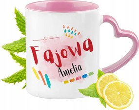 Amelia Bögre Rózsaszín Szív Alakú Füllel Kávé Ajándék