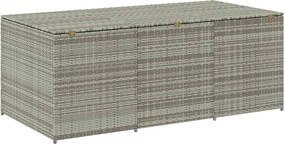 Szürke Polyrattan Kerti Tárolóláda 180 X 90 X 70 Cm