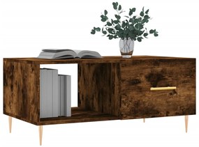 Füstös tölgy színű szerelt fa dohányzóasztal 90 x 50 x 40 cm