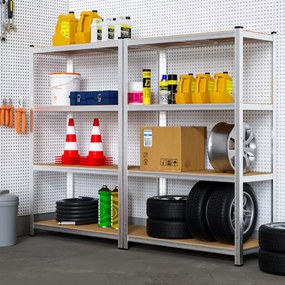 Nagy teherbírású HEAVY polc, max. 700 kg, 90x40x160cm, ezüst Monzana