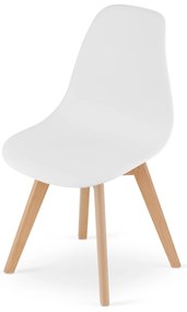 Étkezőgarnitúra 1 + 4, RAMOD asztal 100x60 cm fehér/tölgy dekor + fehér KITO szék