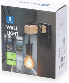Aigostar - Fali lámpa 1xE27/60W/230V barna/fekete