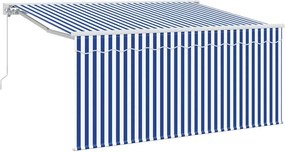 vidaXL Behúzható napellenző Kék és Fehér 300 x 200 cm