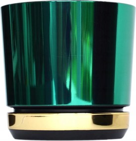 32 cm-es nagy széles virágtartó kaspó Duo kétszínű Zöld Arany