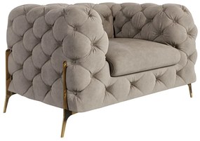 Szürkésbézs bársony fotel Chelsea Bis – Ropez