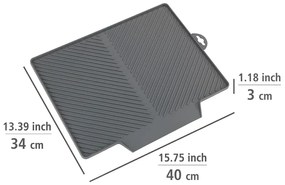 Neli sötétszürke edényszárító alátét, 34 x 40 cm - Wenko