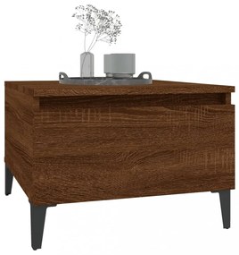 2 db barna tölgyszínű szerelt fa kisasztal 50 x 46 x 35 cm