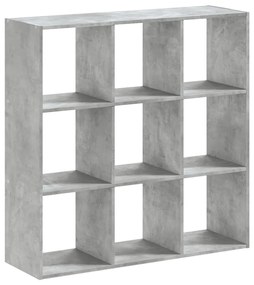 betonszürke szerelt fa könyvespolc 102 x 32 x 102 cm