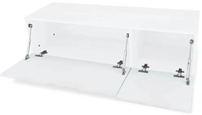 fehér magasfényű szerelt fa TV szekrény 120 x 40 x 34 cm