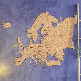 DUBLEZ | Európa térképe parafából - Államok angol nyelvű felirattal