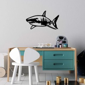 Shark fém fali dekoráció, 50×28 cm