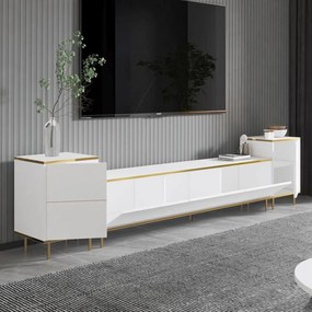 TV szekrény Imaj - White, Gold