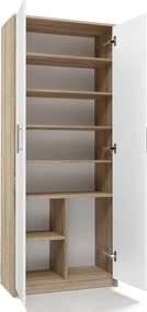 Oliv 2D könyvespolc, irodai szekrény, sonoma-fehér