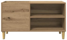 kézműves tölgy színű szerelt fa hanglemezszekrény 84,5x38x48 cm