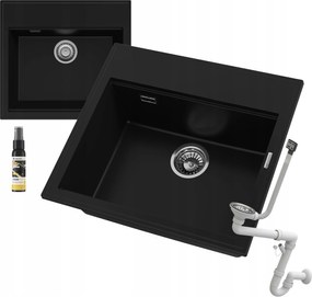 Gránit mosogató egymedencés Verno konyhai mosogató Szifon 5 szín