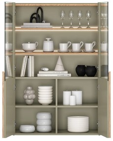 Amilio vitrin 100 cm - eukaliptusz / baltic tölgy / natúr tölgy fogantyú