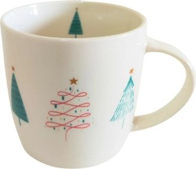 Home Elements Erdő porcelán bögre karácsonyi  mintával 300 ml, díszdobozban