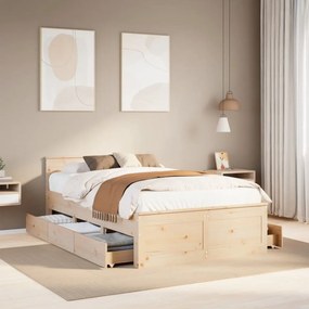 tömör fenyőfa fejtámlás ágykeret matrac nélkül 120 x 190 cm