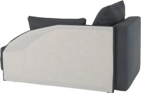 Kinyitható kanapé, szürke-fekete szövet, balos, LAUREL