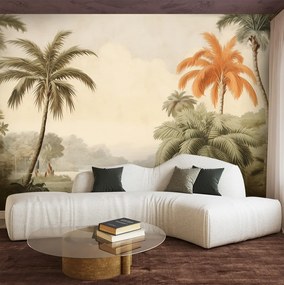Gario Fotótapéta Trópusi pálmafák a folyó mellett Anyag: Vlies, Méret: 300 x 210 cm