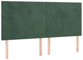 sötétzöld bársony LED-es fejtámla 180x5x118/128 cm