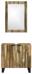 Fürdőszoba bútor szett polcokkal 2 pcs Barna 62 x 33 x 58 cm