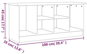 ALTA tömör fenyőfa cipőszekrény 100x35x45 cm