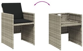 vidaXL 13 részes szürke polyrattan kerti étkezőgarnitúra párnákkal