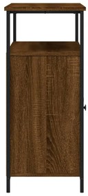 barna tölgy színű szerelt fa tálalószekrény 100 x 35 x 80 cm