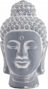 Buddha Figura terrakotta dekoráció 22,5 cm szürke