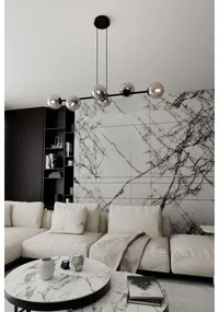 Csillár zsinóron ROSSI 6xE14/10W/230V fekete/szürke